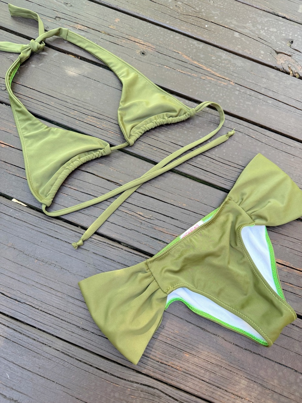 Posh Pua Milo Bikini in Olive Size Medium